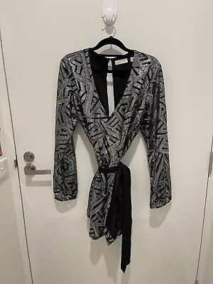 Sass And Bide Silver Sequin Playsuit Size 14 • $99