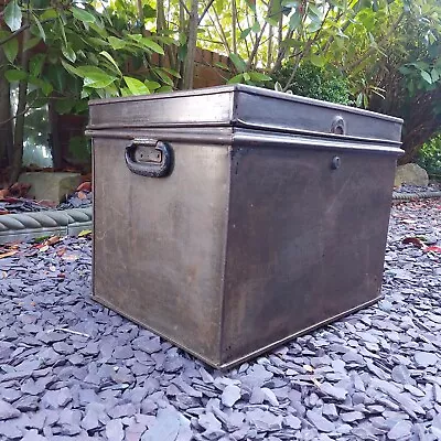 Rare Vintage Antique Milner Metal Large Storage Trunk Safe Industrial No Key • £120