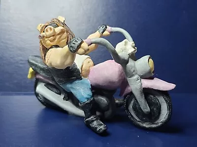 Vintage Hog On Motorcycle Statue • $8.49