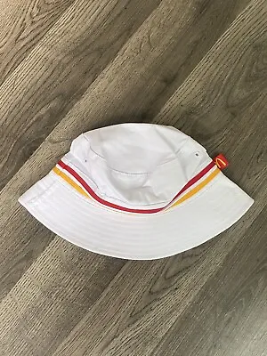 McDonalds Bucket Hat Cap Ronald McDonald House White W/ Stripes NEW W/o Tags • $17.99