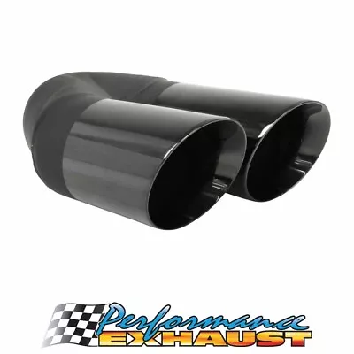 Angle Cut Inner Cone BLACK CHROME Exhaust Tip - 2.5  Inlet - Twin 3  Outlet LHS  • $116