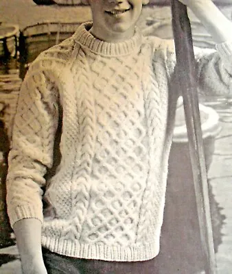 0596 His & Hers Sweater 32-36  Aran - Vintage Knitting Pattern Reprint • £3.49