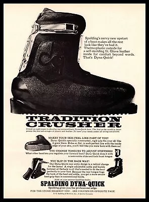 1969 Spalding  Dyna-Quik  Thermoplastic Snow Ski Boots Vintage Print Ad • $14.95