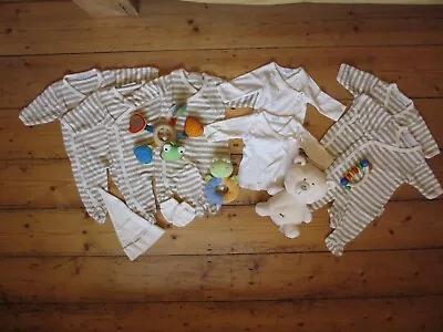Organic Cotton Newborn Baby Bundle Jojo Bebe Maman Natures Purest Bear Teething • £20