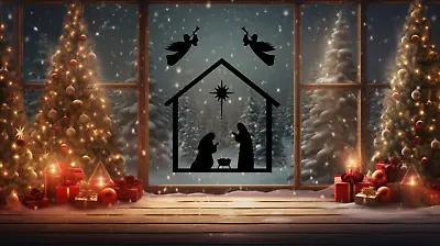 Nativity Sticker Maria Jesus Christmas Vinyl Window Vinyl Decal Art Room Wall J • £14.69