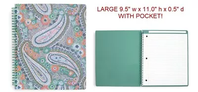 New VERA BRADLEY LARGE Citrus Paisley Notebook With Pocket Sealed $16 Retail!! • $12.99