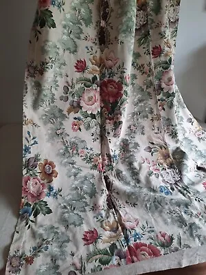 £39.99 • Buy VTG SANDERSON Rose CHATSWORTH Floral Curtains Shabby Chic W54cm D147cm Fabric