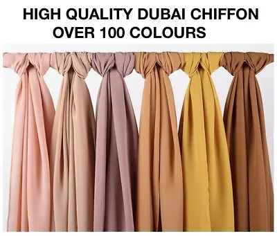 New DUBAI Made Premium Plain Chiffon Maxi Hijab Scarf Shawl Head Wrap Sarong  • £3.89