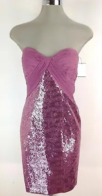 NEW Vicky Tiel DARK ROSE Strapless Sequined Dress Cocktail/Party Dress 10 • $69.39