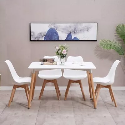 Modern Dining Table And 4/6 Chairs Set Stylish Comfortable Durable Kitchen Home • £149.99