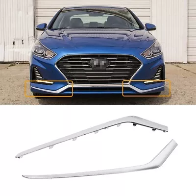 Left & Right For Hyundai Sonata 2018 2019 Front Bumper Fog Trim Chrome Molding • $25.99