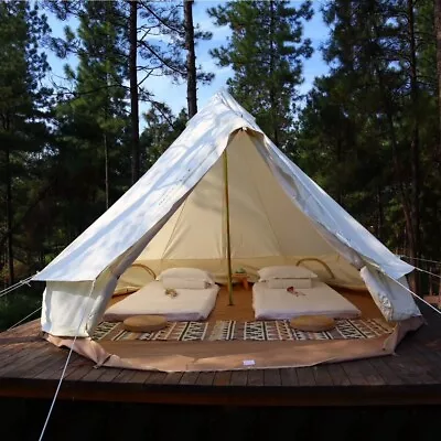 Outdoor Waterproof Camping 4M Bell Tent Glamping 4M Yurt Tent For 4-6 Person • $559