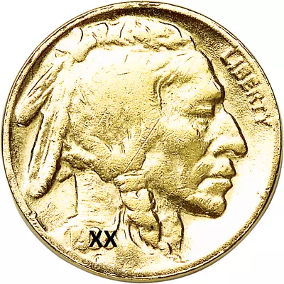 1 Buffalo Nickel 24K Gold Plated Indian Head 5 Cent 1913-1938 Random [Circulate] • $2.25