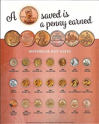 Whitman Deluxe Cent Coin Board: A Penny Saved Is A Penny Earned • $9.95
