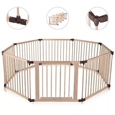 Baby Vivo Playpen Play Pen Foldable Portable Room Divider Child Barrier Wooden • £121.30