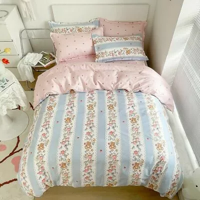 Bed Flat Sheet Pillowcase Duvet Cover Set Bedding Suit Woman Teenage Bedlinen • $148.70