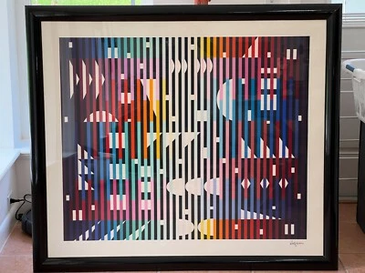 $4000 • Buy Ltd. Ed. Yaacov Agam Signed Serigraph Framed And Ready To Hang 46  X 53  Op Art 