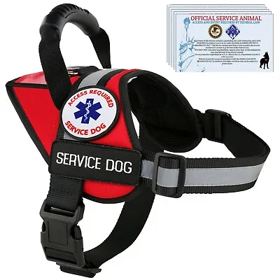 Service Dog Harness Vest Reflective - K9 Patches - Waterproof ALL ACCESS CANINE™ • $45.95