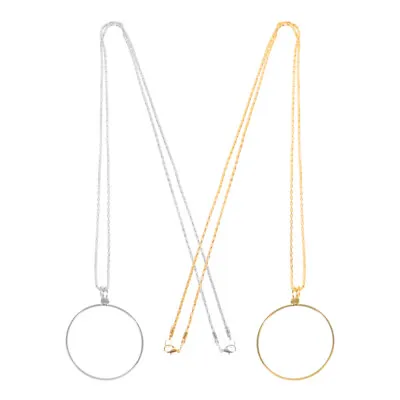 2 Pcs Monocle Necklace Monocle Pendant 5.5X Magnifying Glass Necklace • $8.52