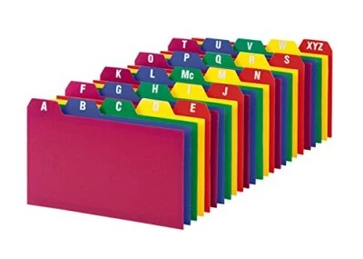 $6.87 • Buy Oxford Poly Index Card Guide Set 3 X 5 Inches A-Z 1/5 Inch Cut Tabs Assorted ...