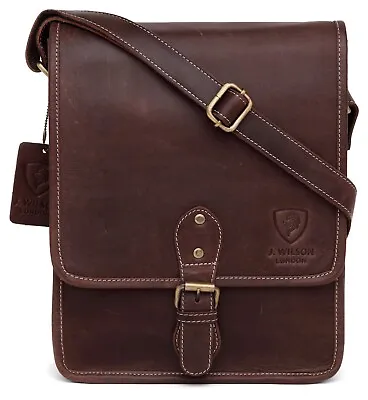 Mens Leather Shoulder Bag Designer Ladies Cross Body Work Messenger Oiled Case • £29.03