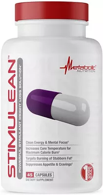 Stimulean Weight Loss Fat Burn-see Ingredient Panel-45 Caps-free Ship • $49.99