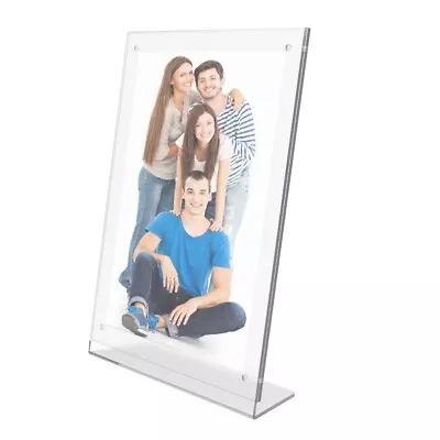 Clear Acrylic Picture Frame Plexiglass Desktop Sign Holder Photo Display • $8.74