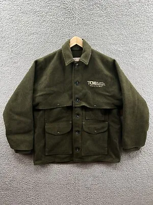 Vintage CC Filson Style 83 Wool Double Packer Green Mackinaw Coat Men's Sz 40 • $399.99