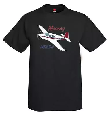 Mooney M20J / 201 (Red/Blue) Airplane T-Shirt - Personalized W/ Your N# • $29.99