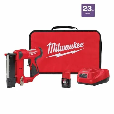 Milwaukee 2540-21 M12 23-Gauge Compact Cordless Double-Action Pin Nailer Kit • $374.98