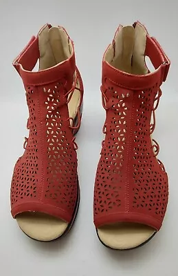 Womens JBU By Jambu Nellie Memory Foam Wedge Heel Sandals Red Size 10M Preowned • $35