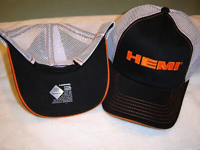 HEMI Black & White W/Orange CFS Adjustable MESH Cap Hat New LICENSED W/TAG  • $19.95