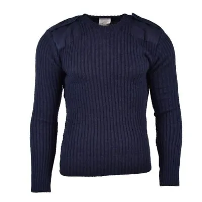 British Military Blue Wool Commando Sweater S To XL Grade 1 Cd. Free Shipping • $34.99