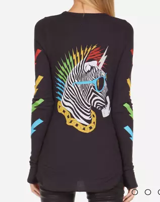 NWT Lauren Moshi Mckinley Lightning Zebra Thermal Long Sleeve Shirt Women's M • $145