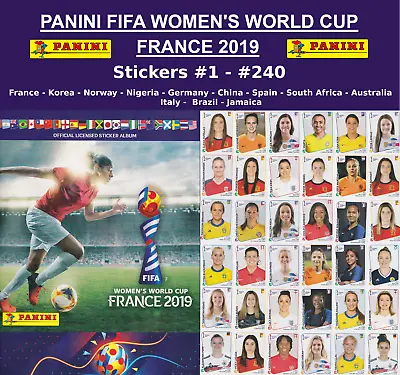 Panini Women's World Cup France 2019 Stickers #01 - #240 - Pick Any • $1.65