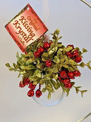 Ganz Original Kissing Krystal Acrylic Christmas Mistletoe Hanging Ornament Ball • $12.95