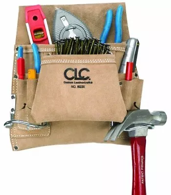 CLC Custom Leathercraft I823X Suede Carpenter's Nail And Tool Bag 8 Pocket • $30.08