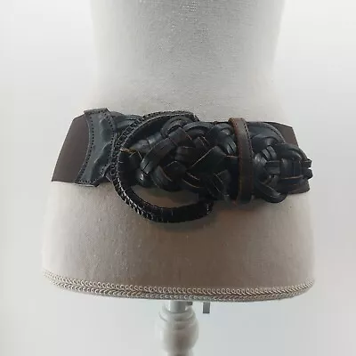 Motif 56 Women's Genuine Leather & Elastic Single Prong Wide 2  Belt Medium • $18