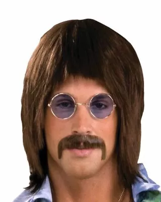 Singer Brown Wig 60s Hippie Retro Costume Accessory Short Beatles & Sonny Style • $21.95