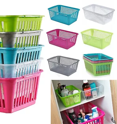 Plastic Crate Handy Storage Basket Home Office Pharmacy School Tidy Organiser    • £6.49