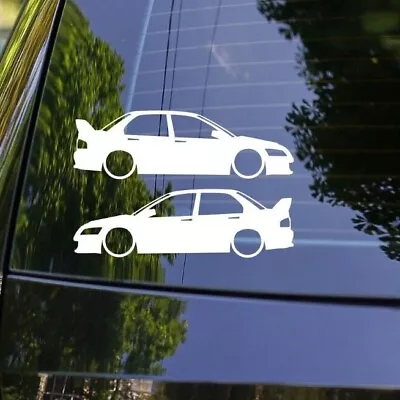 2x Lowered Car Silhouette Decal Stickers For Mitsubishi Lancer 7 8 9 Evolution • $7.99