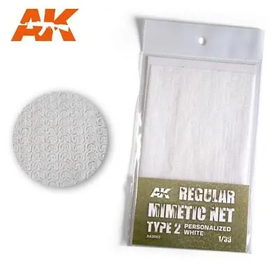 AK Interactive - 1/35 Scale REGULAR CAMOUFLAGE NET Type 2 PERSONALIZED WHITE • £16.99