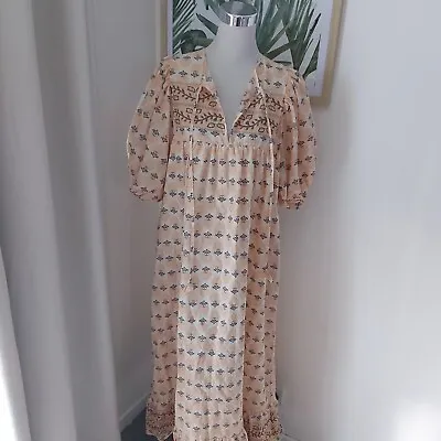 NWOT Jaase Statement Dress Peppa Nectar Print XS Hippie Boho Bohemian Resort • $37.99