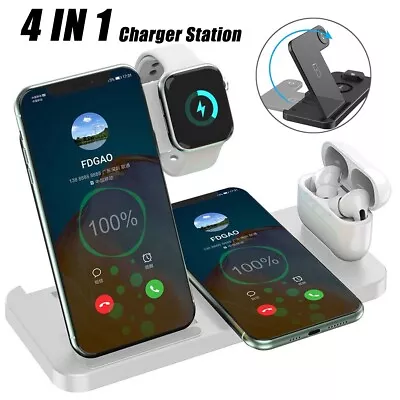 Wireless Charger Station Dock For IWatch AirPods IPhone 14 13 Samsung S23 S22 • $35.69
