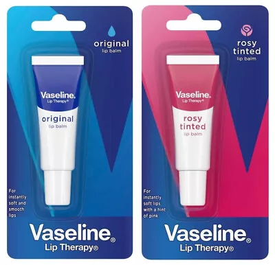 Vaseline Lip Therapy Balm: Original / Rosy Tinted - Soft Smooth Glossy Shiny • £3.99