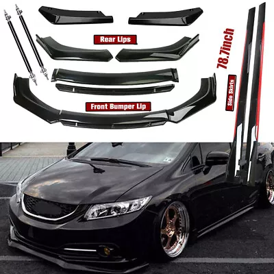 Front Bumper Lip Spoiler Splitter79 Side Skirts Rear Lip For 2013-15 Honda Civic • $99.99