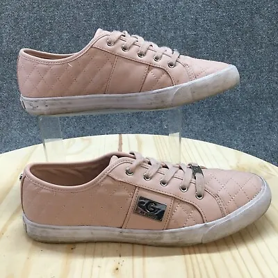 G By Guess Shoes Womens 10 M Goadie 2 Quilted Sneakers Pink Faux Leather Lace Up • $20.99