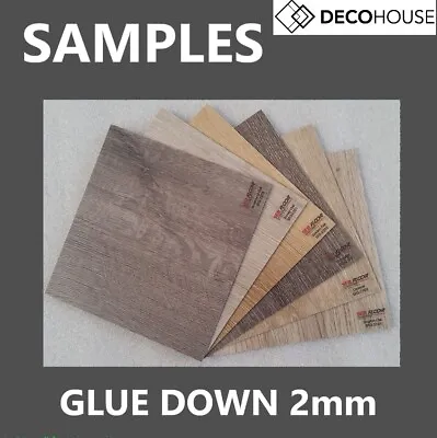 VINYL PLANKS SAMPLES 2mm - Glue Down Plank Flooring - PVC Tile Sample DIY Floor • $9