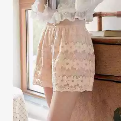 Women Floral Lace Under Shorts JK Safety Hot Pants Japanese Lolita Sweet Summer • £11.75