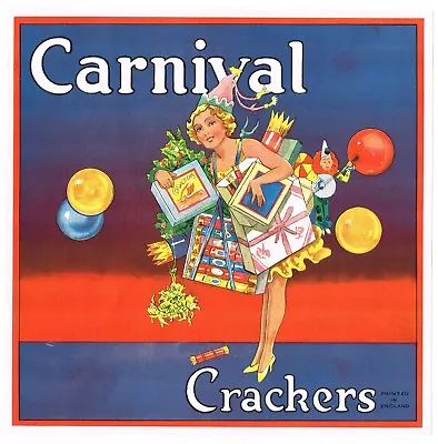 Original Label Vintage Firecrackers 1930 Carnival Toys Xmas Girl Gifts Cracker • $54.95